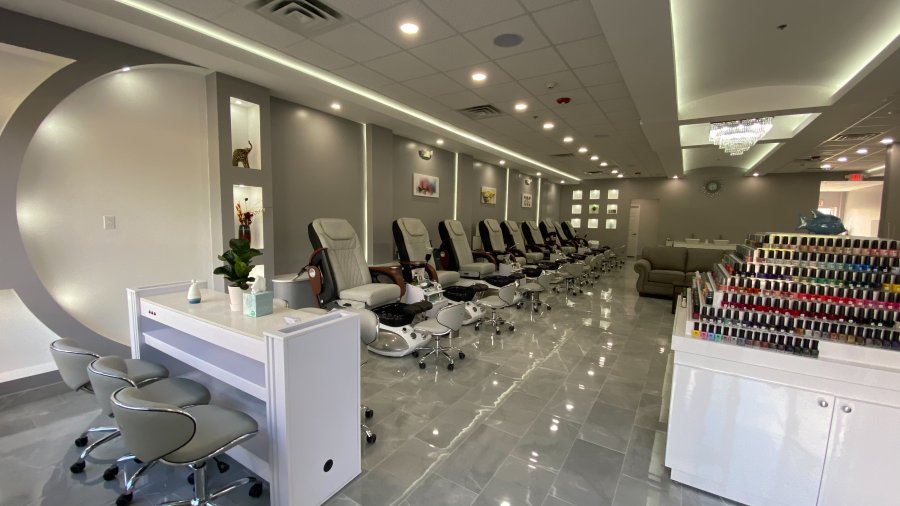Interior of Indulge Nails & Spa in Victor, NY